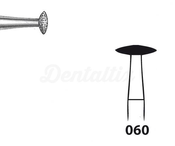 Fraise diamantée 825 pour PM en forme de lentille