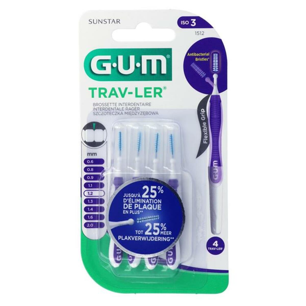 GUM® TRAV-LER® brossettes interdentaires Ø 1,2mm extra-fine (lilas) - 50pces