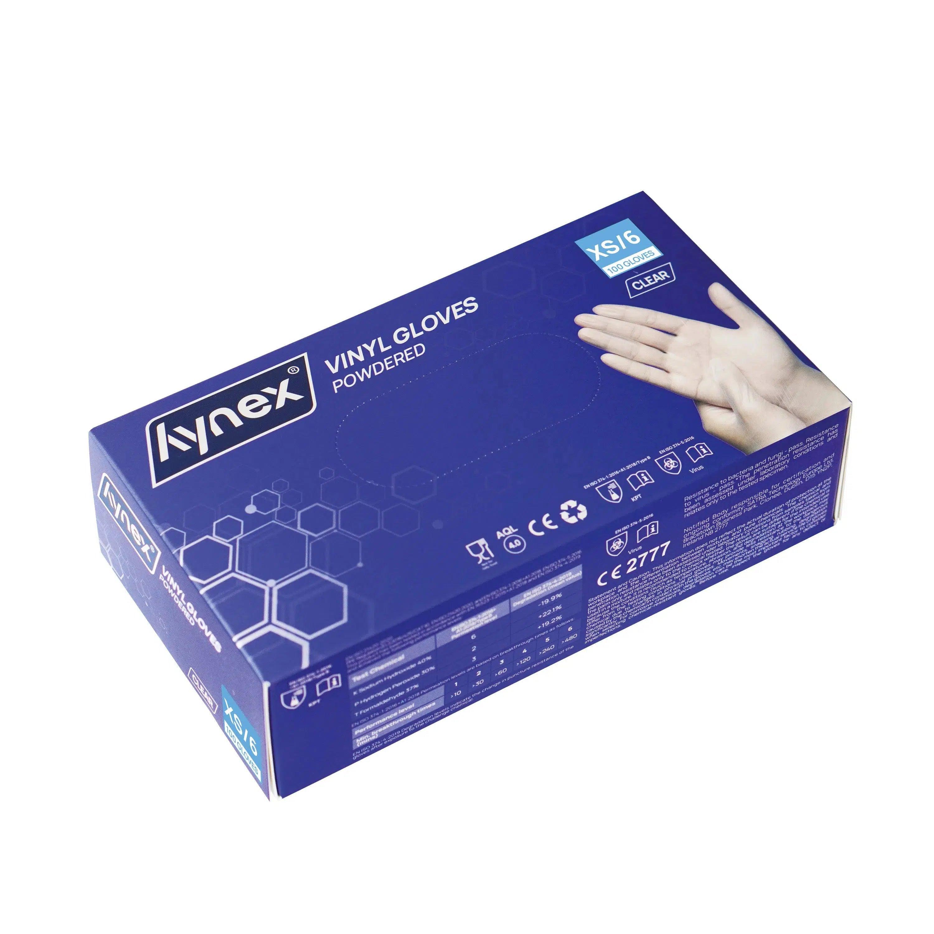 Gants vinyle INTCO poudrés transparents 4,5 g (100 pcs)