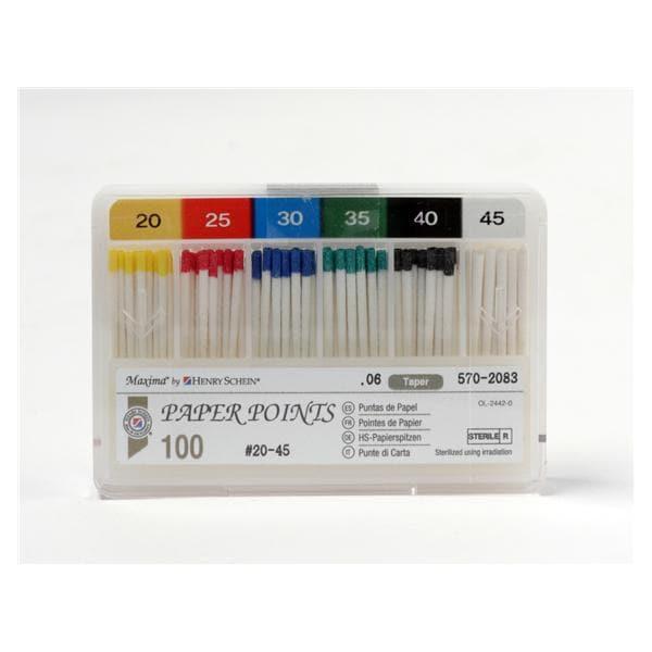 Maxima Taper Paperpoints - Taper 06, ISO 020 - 045, 100 pcs