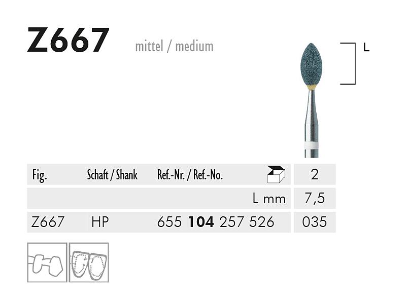 Z 667 HP pointe à polir pour oxyde de zirconium
