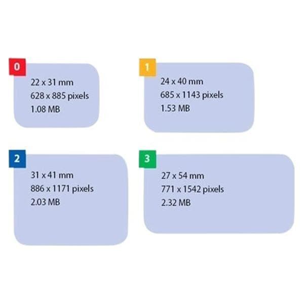 Fosforplaatjes Scan eXam - STD - Size 0, 22 x 31 mm, 6 stuks (0.805.0215 / 900479)