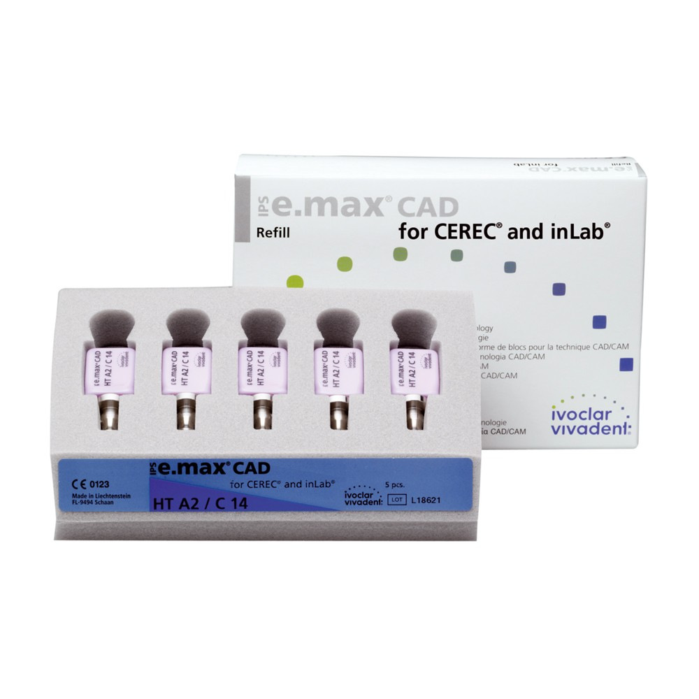 IPS E.MAX CAD - LE LOT DE 5 BLOCS POUR LES INLAYS I12 HT
