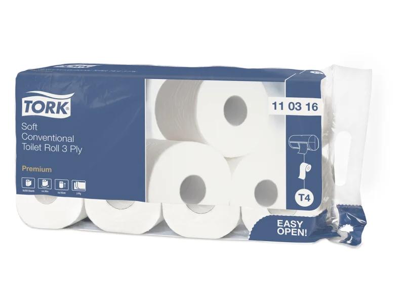 Tork Papier toilette rouleau traditionnel doux Premium T4 (3 plis)