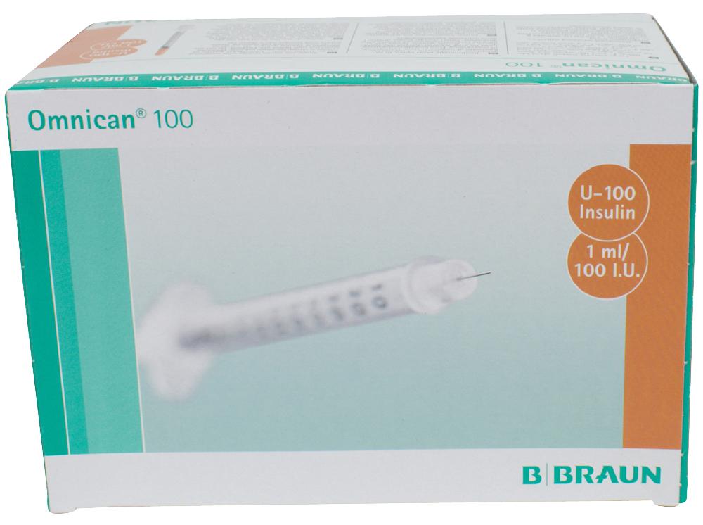Omnican 100 seringue + canal 1ml 0,3x12mm 100p.