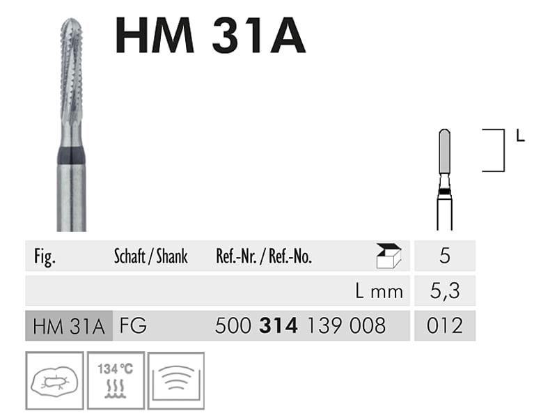 HM 31 A FG 012 fraise en carbure de tungstène