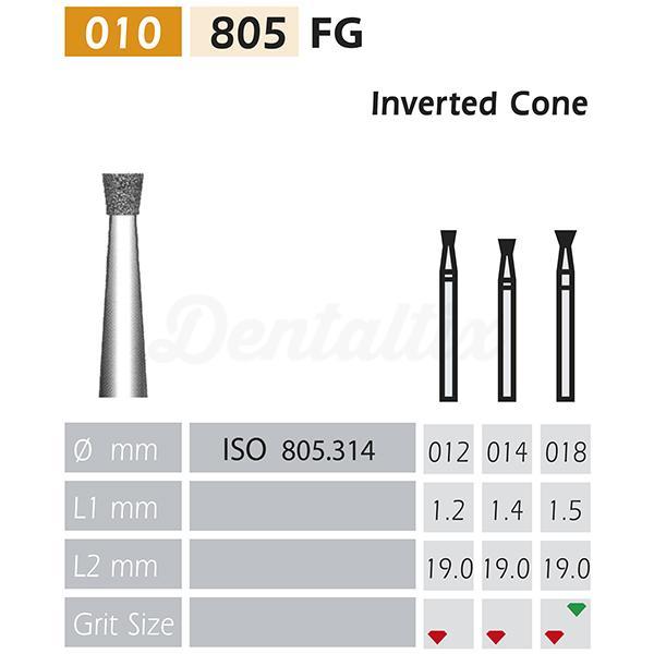 Fraise diamantée 805 Diamond FG en forme de cône inversé BADER (5 pcs)