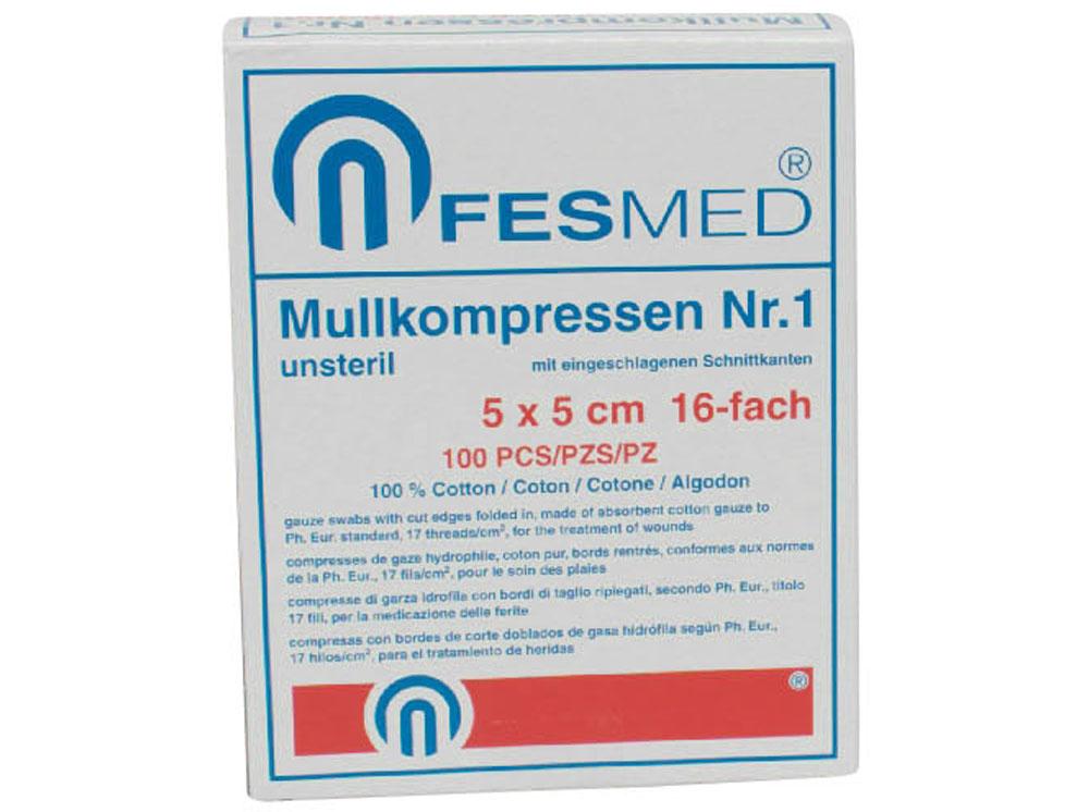 Gaaskompressen onst.16-F.5x5 100st