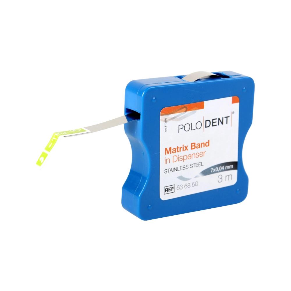 PoloDent Rouleau de matrices en distributeur inox 7x0,04 mm 3 mètres