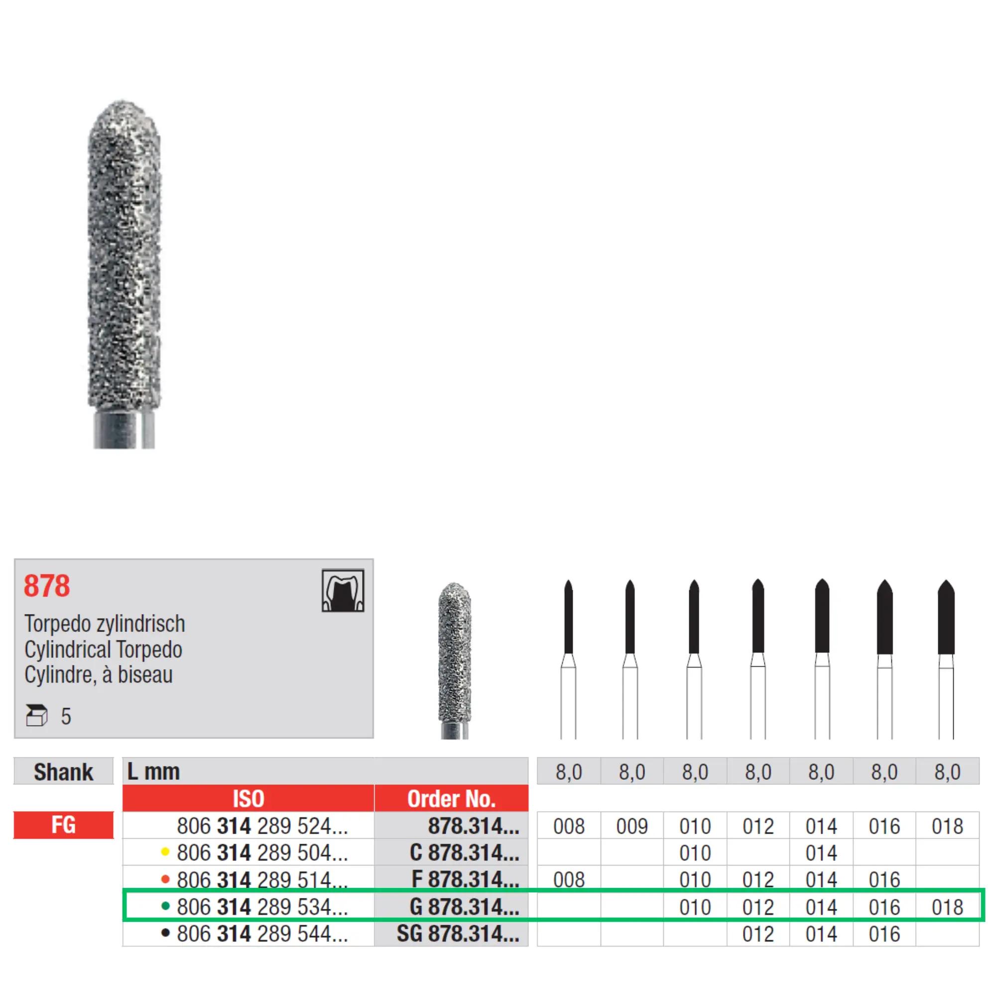 Diamant bur 878 coarse