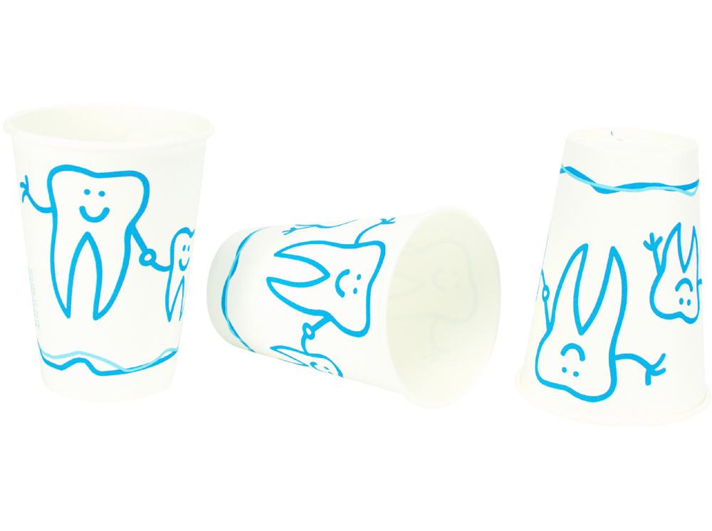 Gobelet de rinçage buccal papier dent blanc 100p.