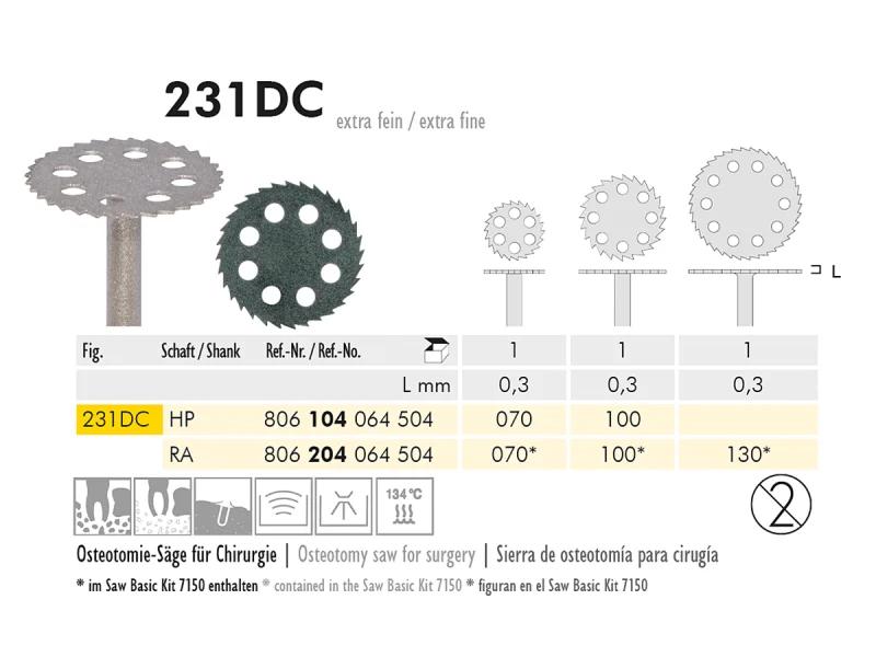 231 DC disque diamanté chirurgical