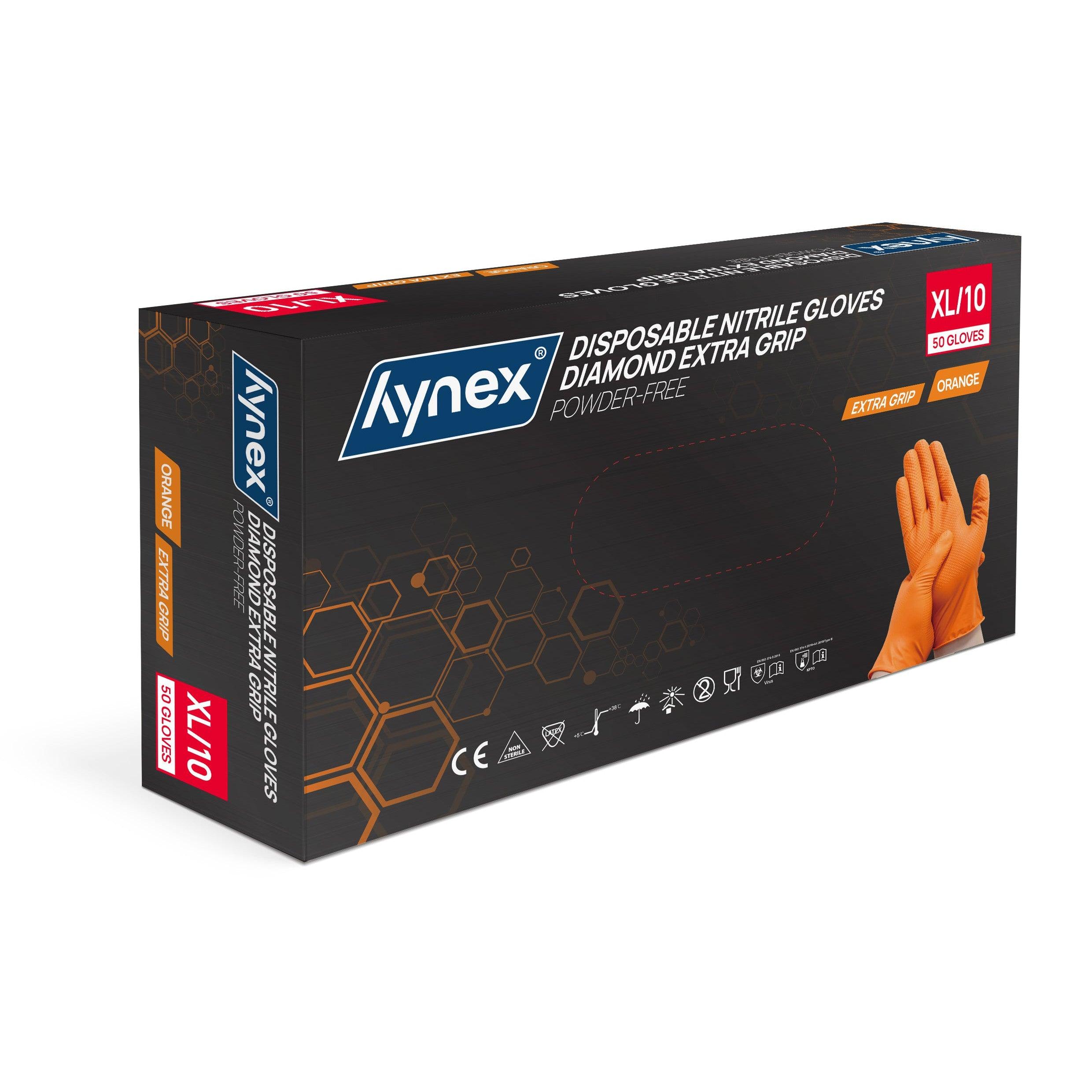 Gants nitrile INTCO Diamond non poudrés orange 8,0 g (50 pcs)