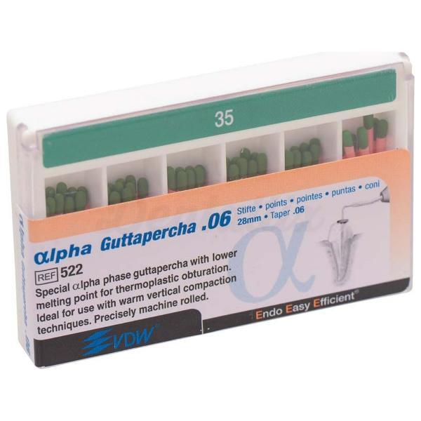Alpha Guttapercha : Pointes de gutta-percha de 28 mm (60 pcs)