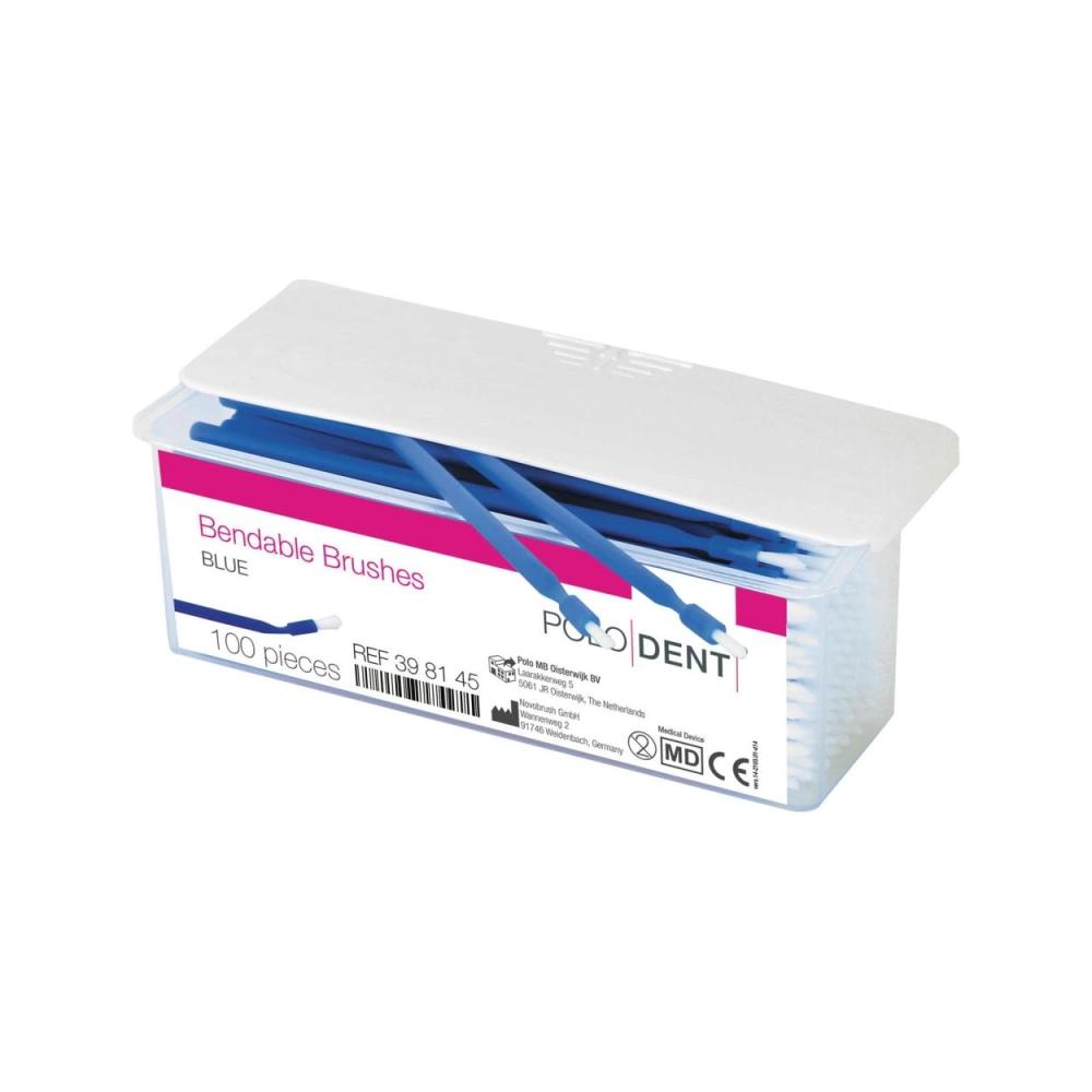 PoloDent bendable brushes bleu 100 pcs