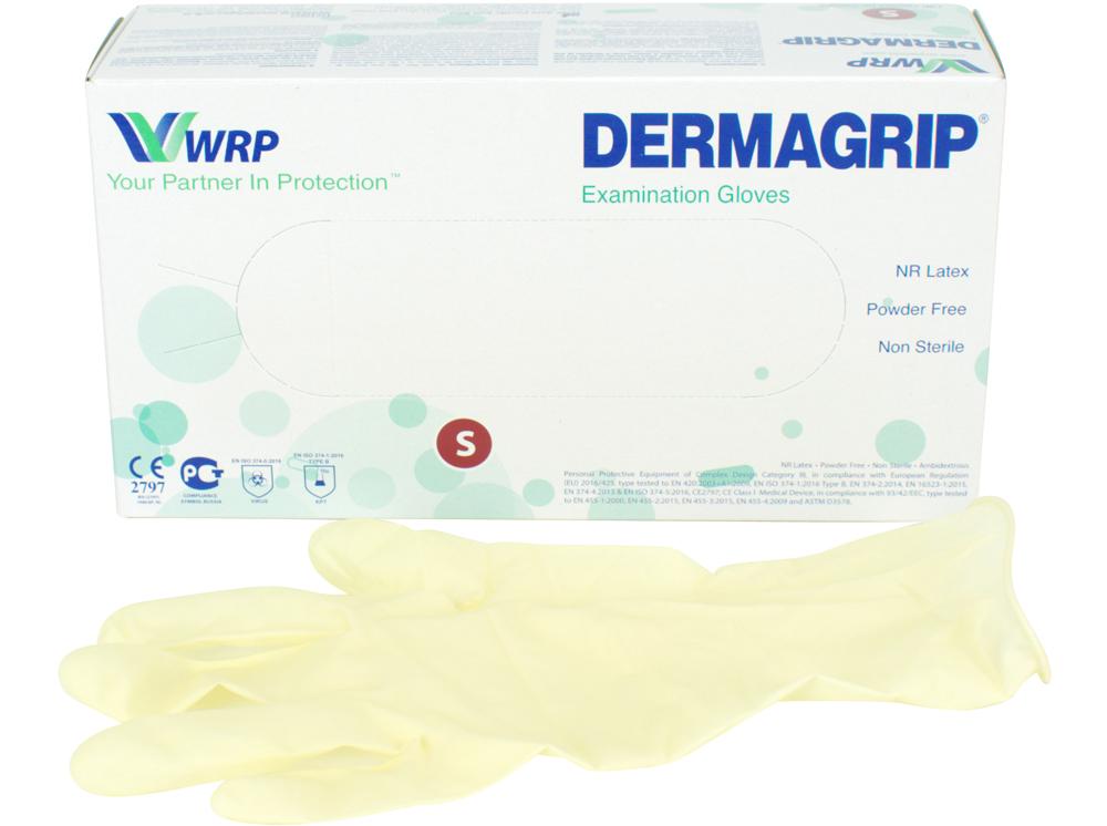 Dermagrip latex pdfr n.wit Gr.S 100st