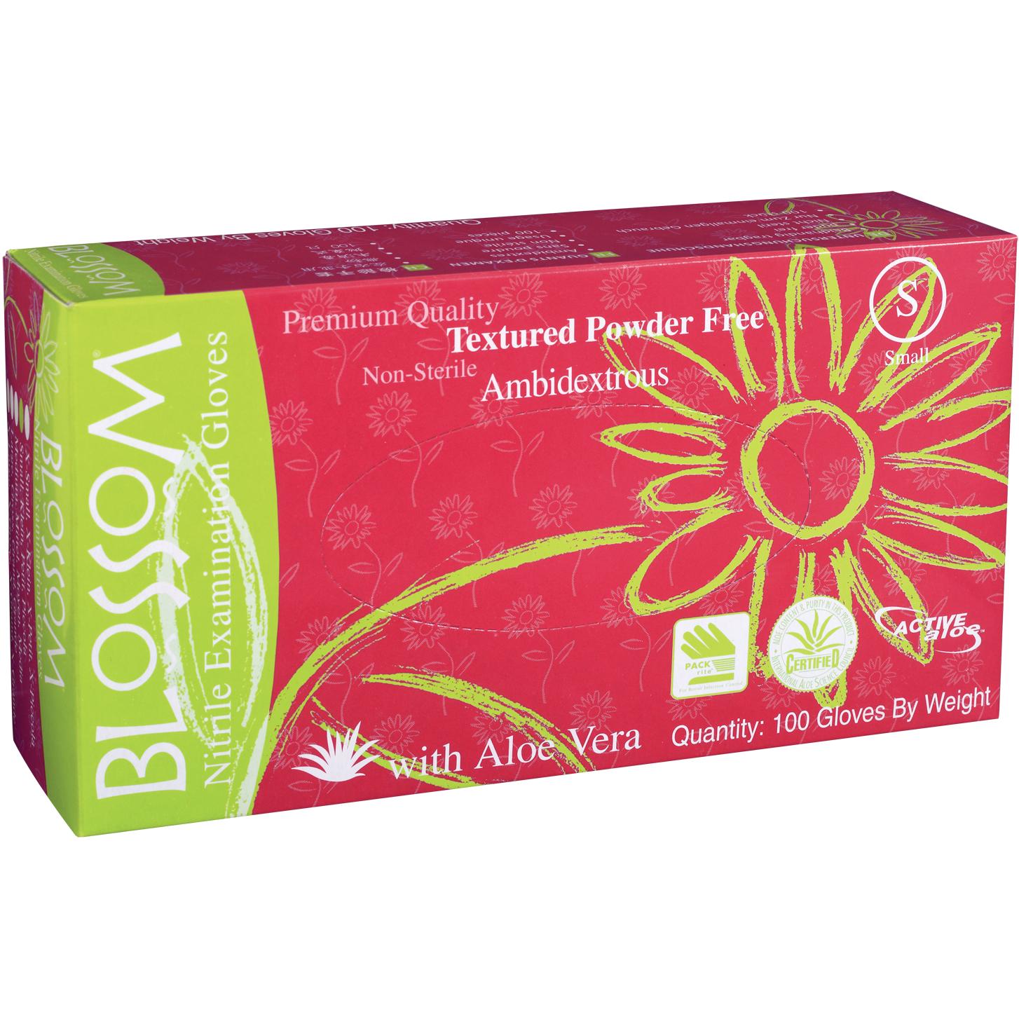 Blossom gants nitrile non poudrés vert Aloe Vera (100 pcs)