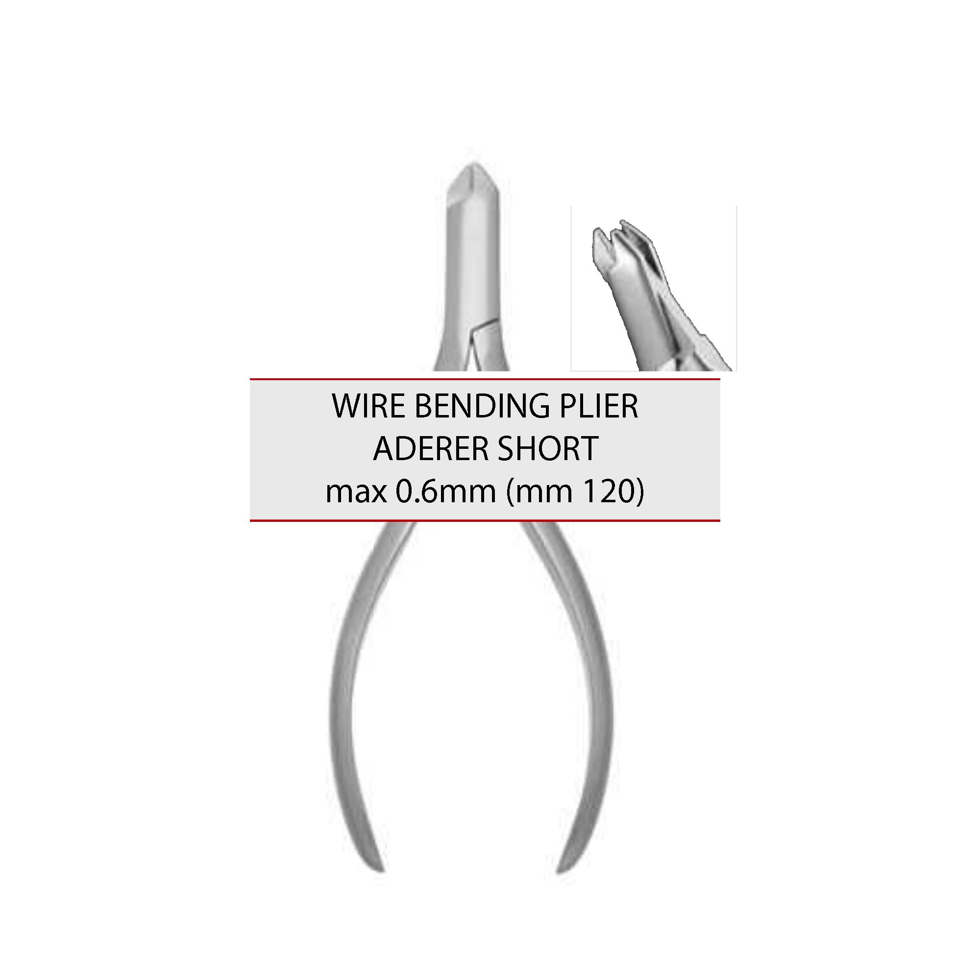 Pince orthodontique Aderer courte (fil max 0,6 mm, 120 mm) réf. 1023-8