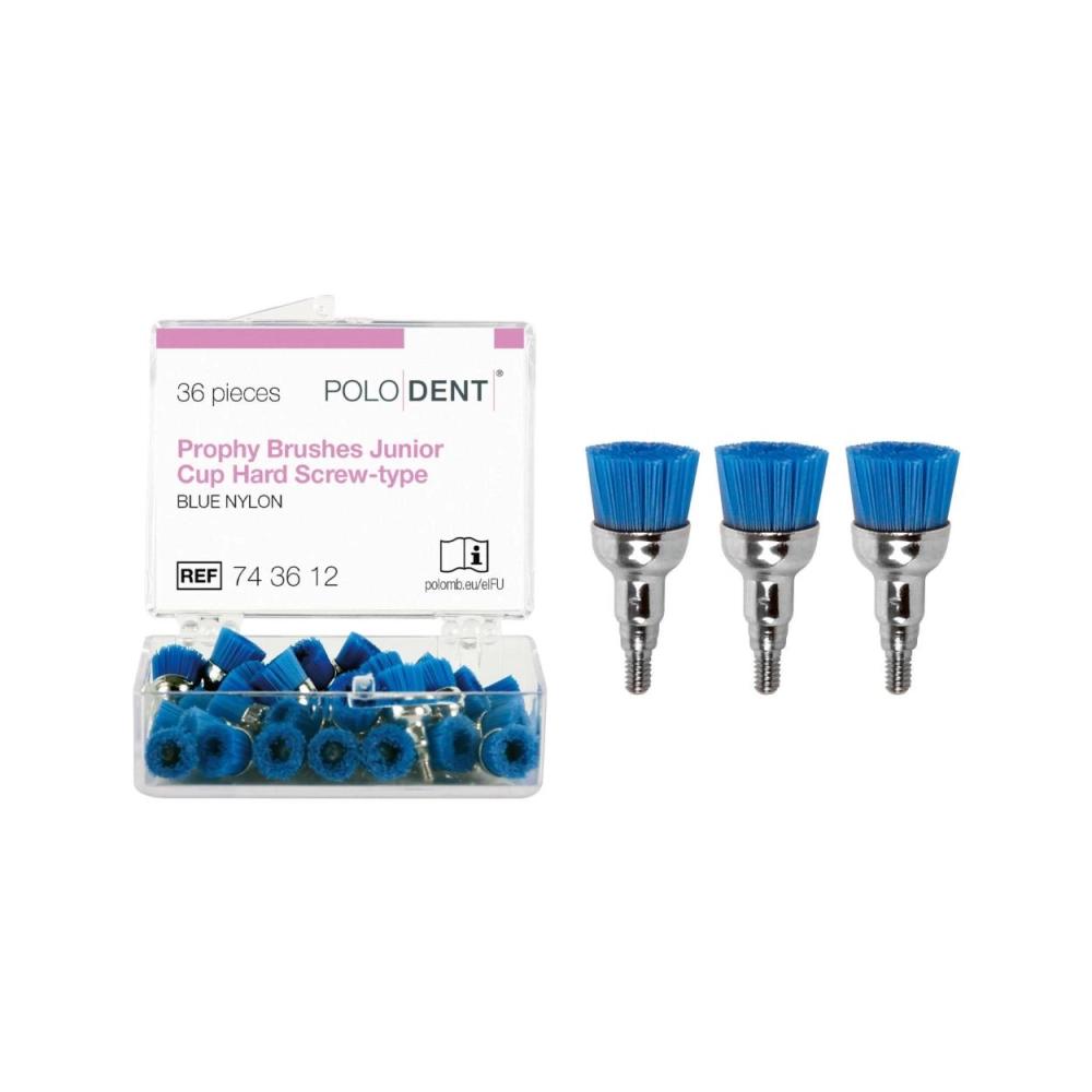 PoloDent Brossettes à polir cupule Junior bleu cure Screw-type 36 pcs