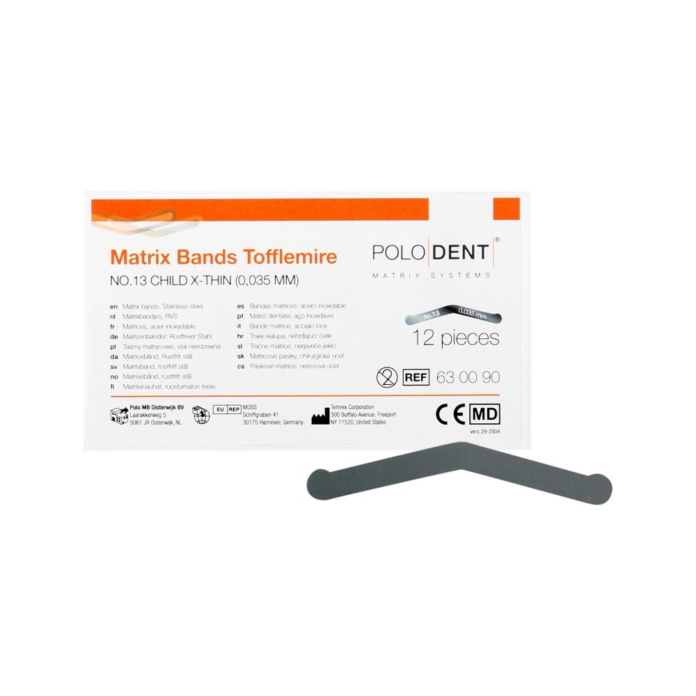 PoloDent Matrices no.13 Tofflemire x-fin 0,035 mm 12 pcs