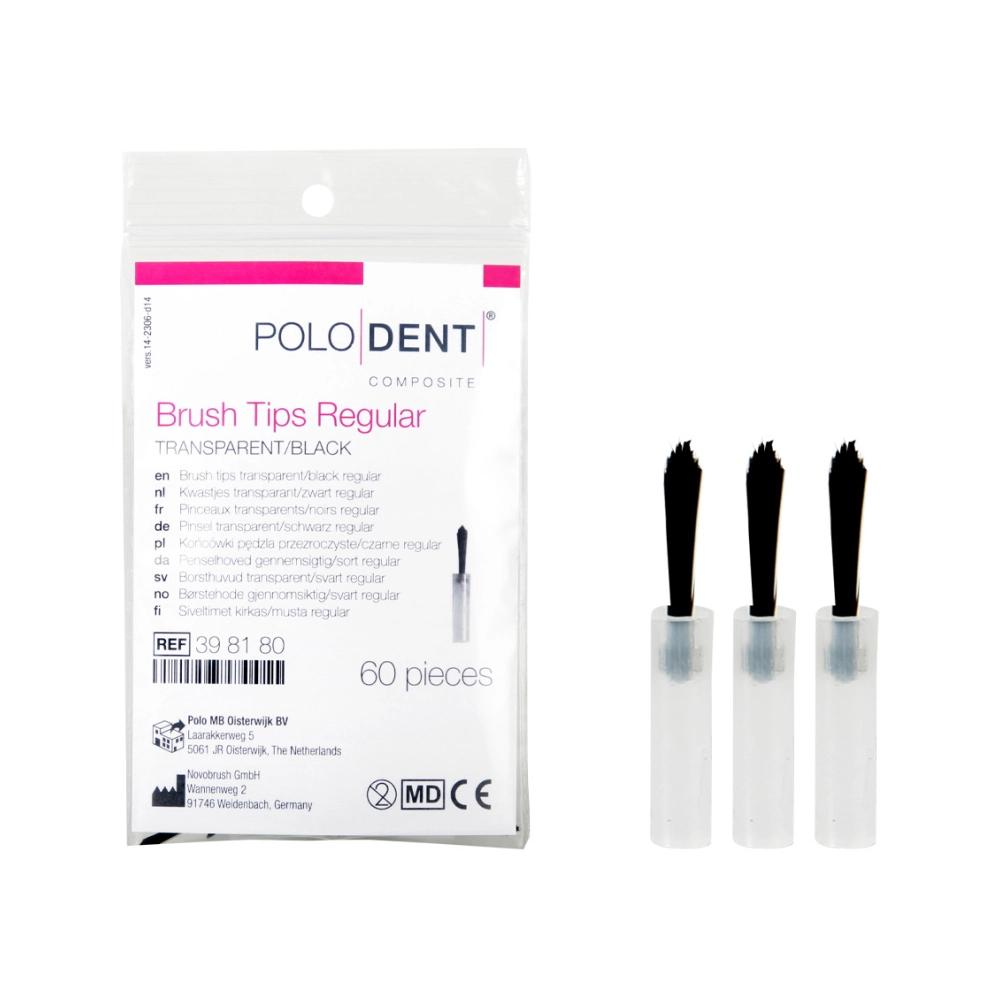 PoloDent Pinceaux transparents/noirs regular 60 pcs