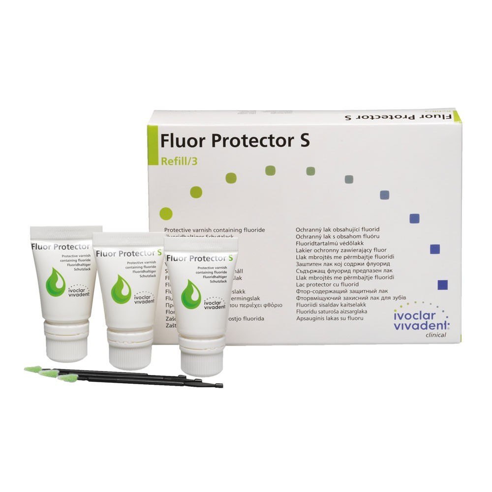 FLUOR PROTECTOR S - LA BOITE DE 3 TUBES DE 7G + ACCESSOIRES