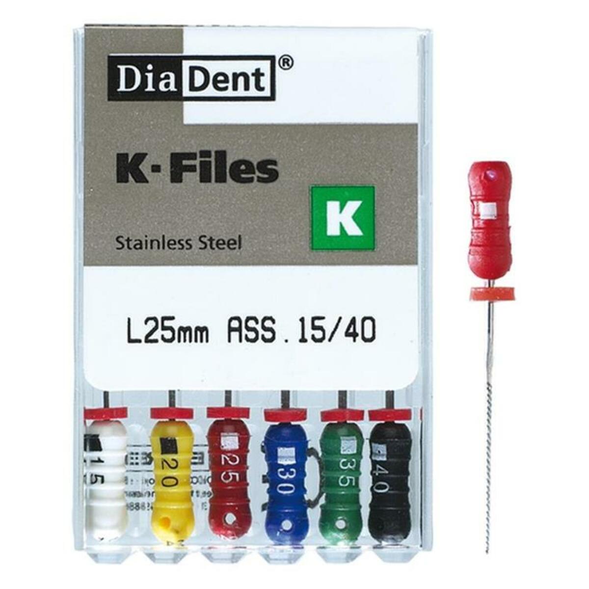 DiaDent SS Limes-K .02 / 25mm assortiment - ISO 15-40