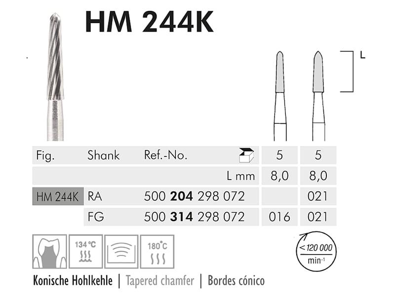 HM 244 K fraise en carbure de tungstène