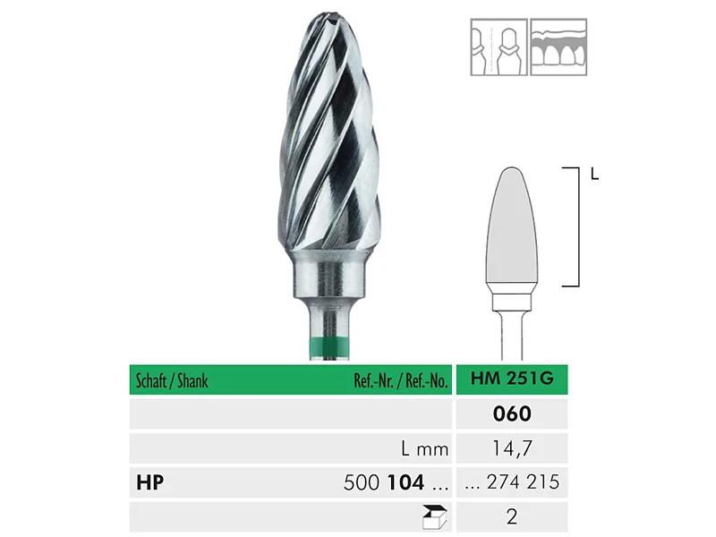 HM 251 G HP 060 fraise en carbure de tungstène