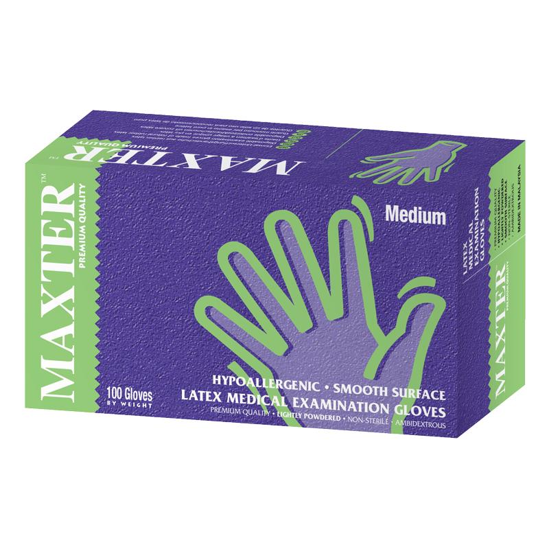 GEPOEDERDE LATEX HANDSCHOENEN MAXTER (100)