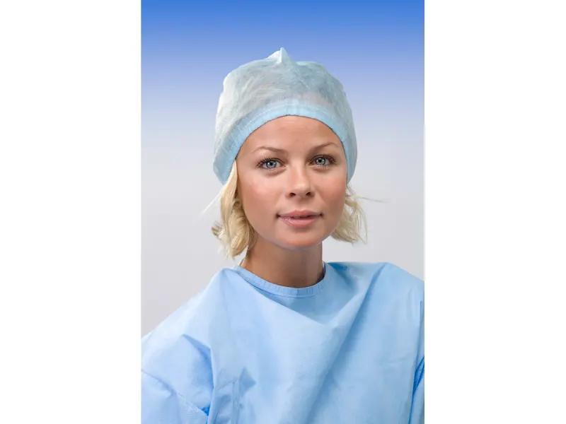 Surgical cap with adjustable laces Light Blue