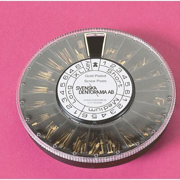 Svenska Dentorama assortiment de vis dorées Gold Plated Screw (240 pcs)