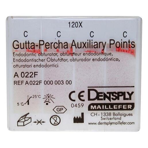 Pointes de gutta-percha Auxiliary A022F 24 mm, plusieurs tailles (120 pcs)