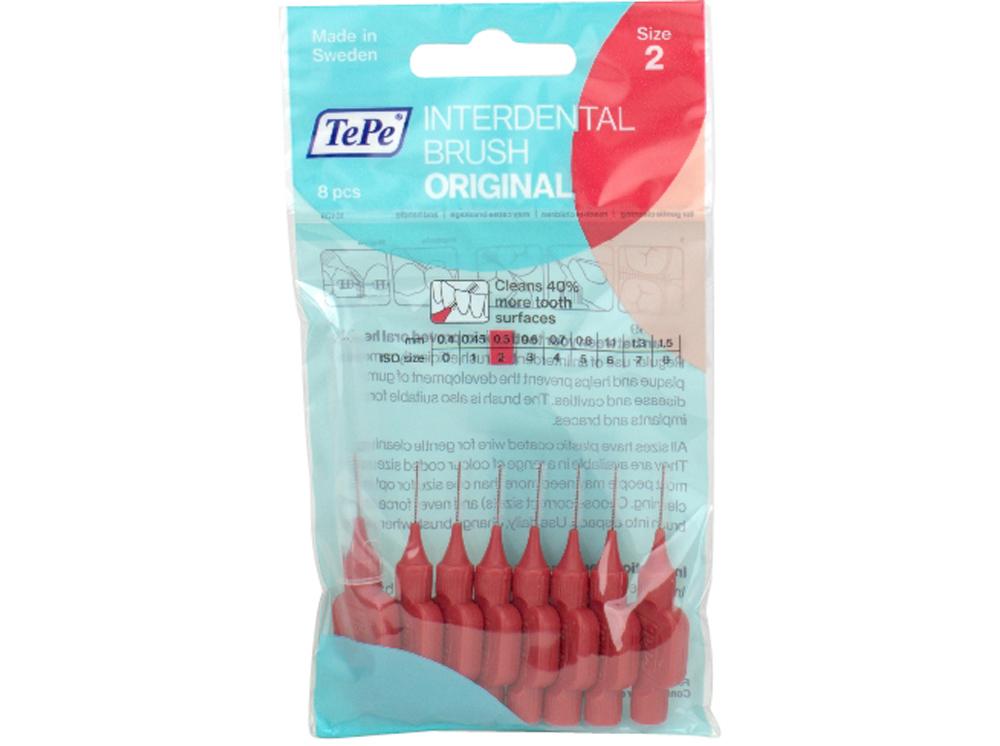Interd.borstels 0,5mm rood 8st.