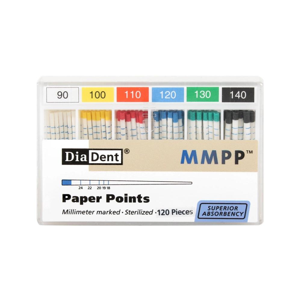 DiaDent Color Coded MMPP Pointes en papier no.90-140 120 pcs