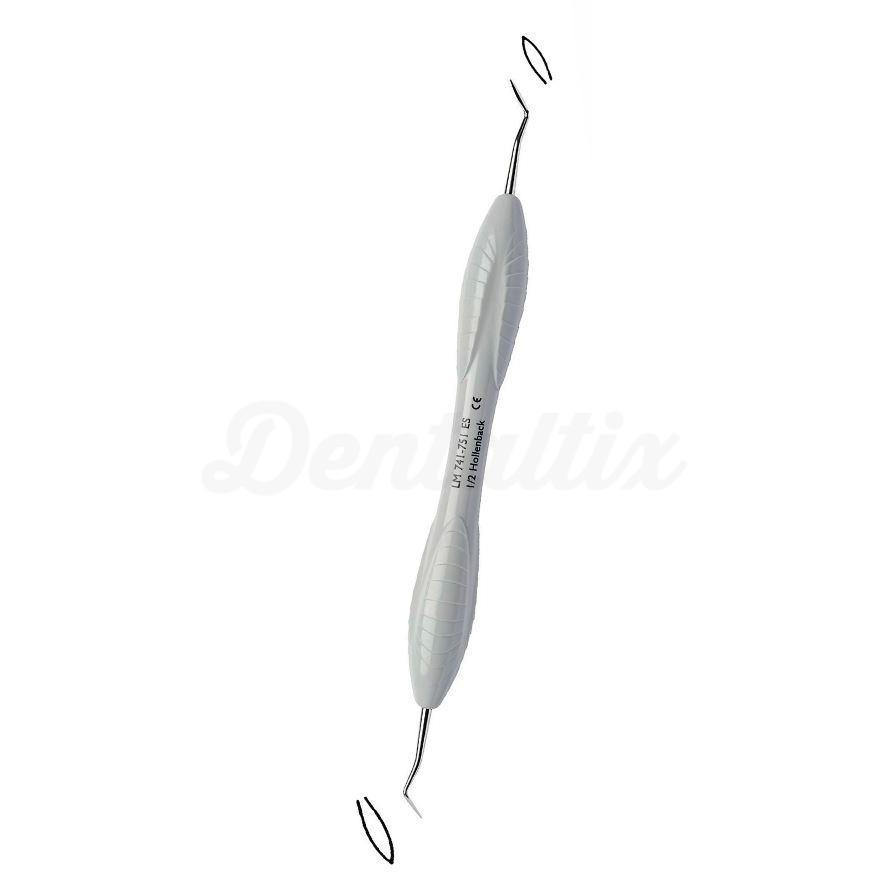 Modelleerinstrument 1/2 Hollenback voor composiet met siliconen handvat