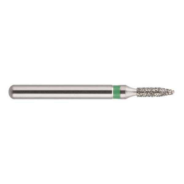 Fraises diamantées NeoDiamond FG - 247 flamme - ISO 014, gros (vert), 10 pcs