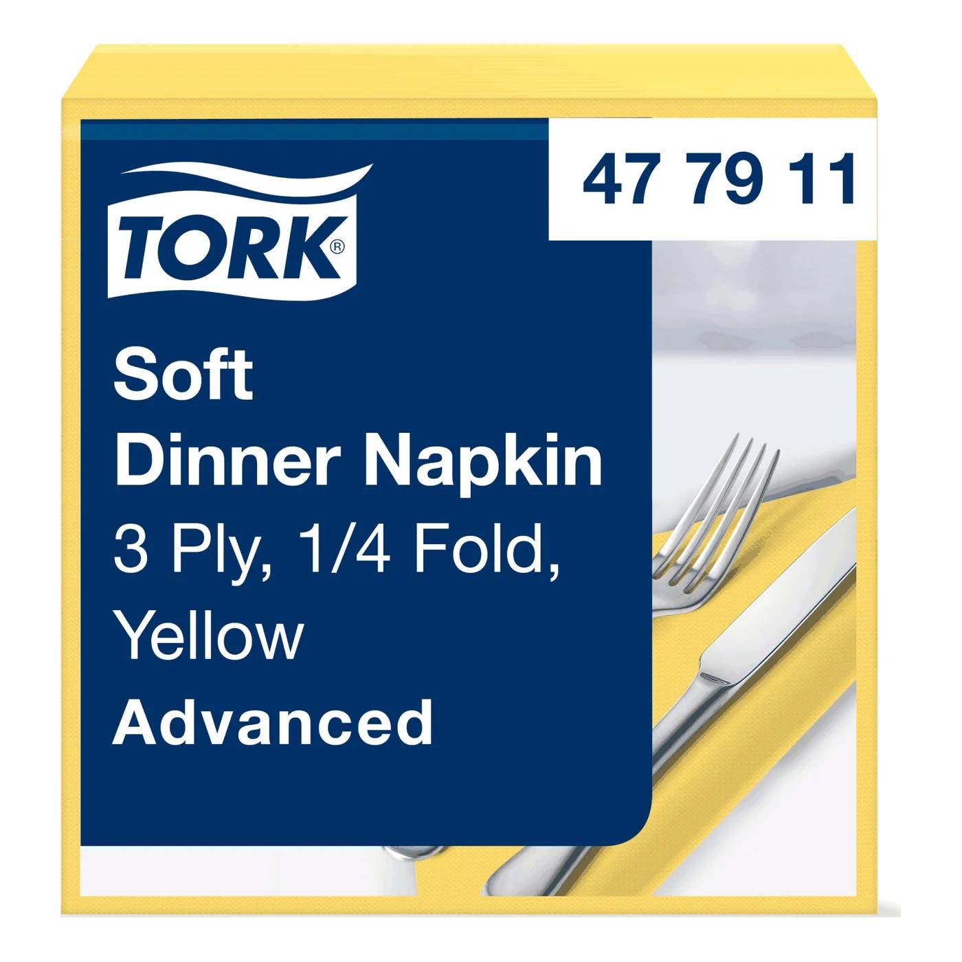 Serviettes 39x39 Cm 3Plis Jaune 12x100