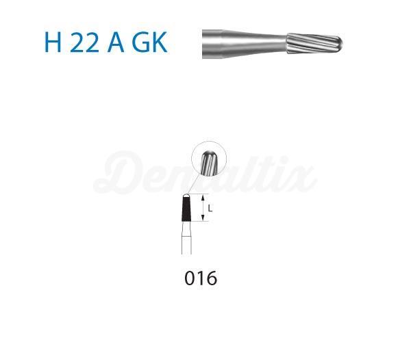 Fraise conique ronde H22AGK en tungstène pour FG (5 pcs)