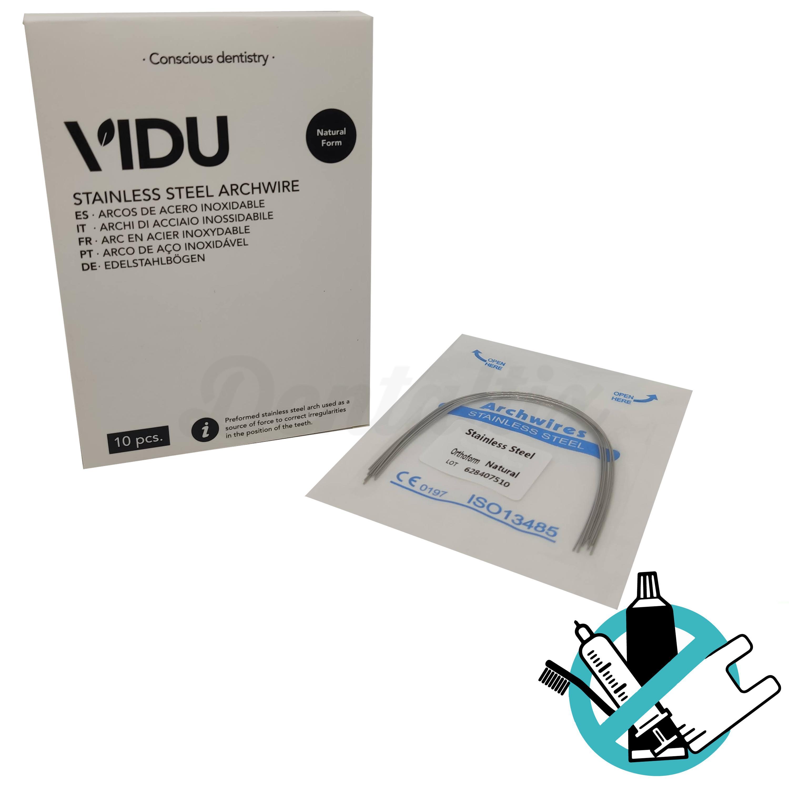 Arc Orthodontique rectangulaire en Acier forme Natural (10 unités)