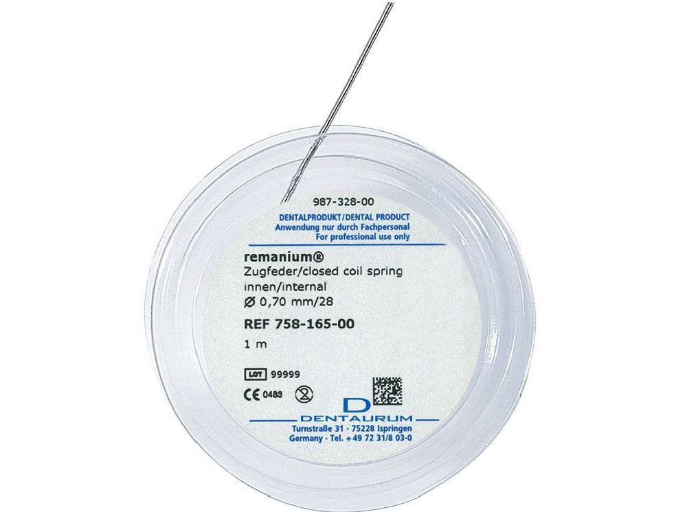 Ressort de traction remanium® (acier inoxy.), diamètre intérieur 0,70 mm / 28