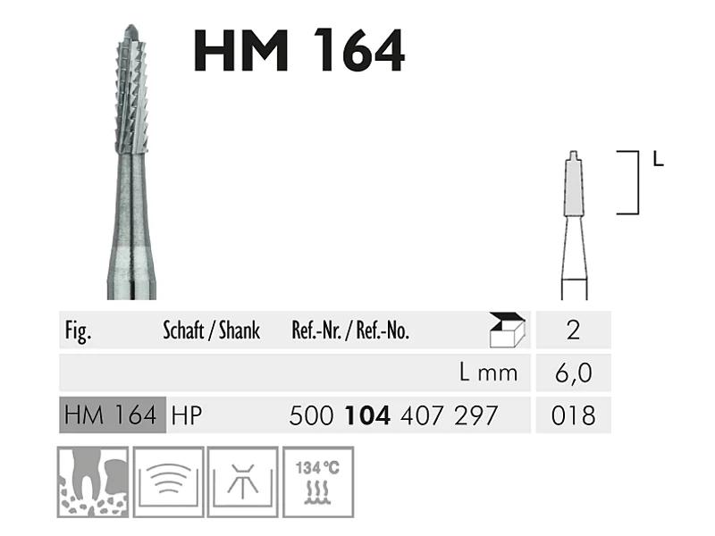 HM 164 HP 018 fraise en carbure de tungstène chirurgical