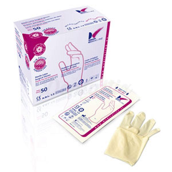 Gants stériles en latex sans poudre (50 pièces)