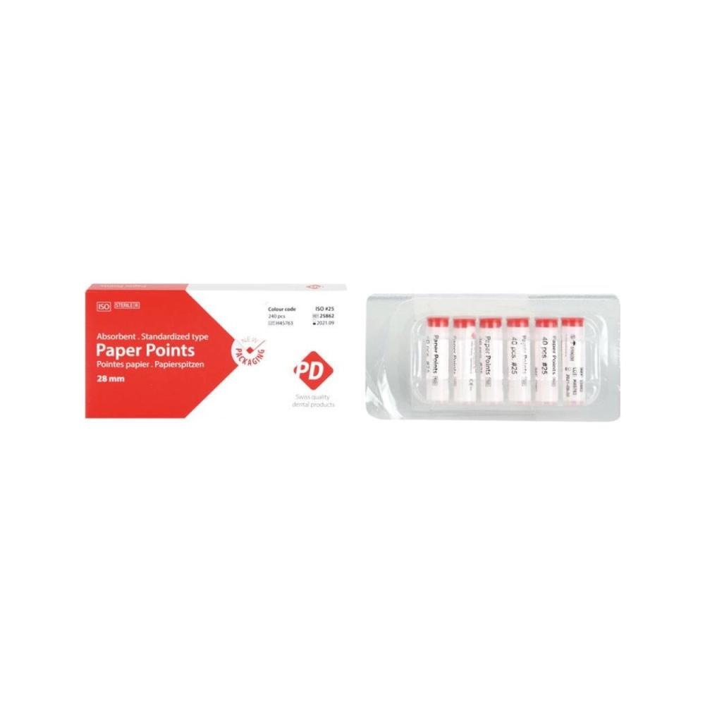 Produits Dentaires Color Paper Points nr.25 200 stuks