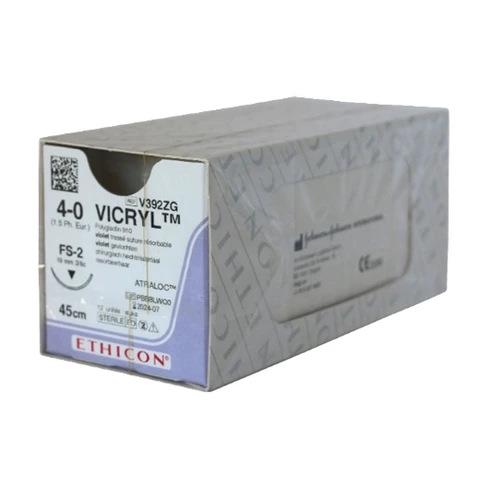 Sutures Vicryl Plus USP 4-0 3/8 Cercle 19 mm (12)