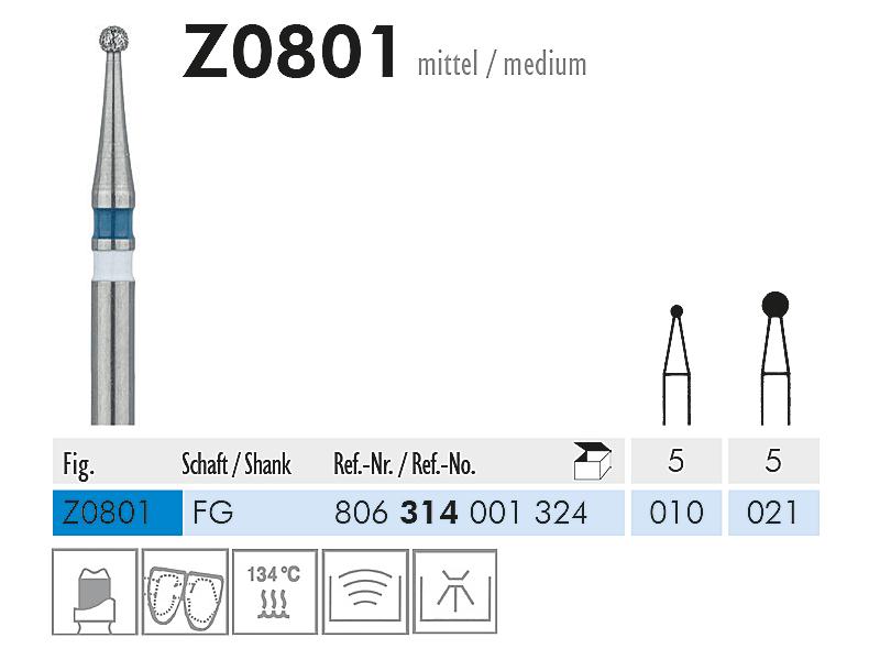 Z 0801 INSTRUMENT DIAMANTÉ POUR ZIRCONIUM