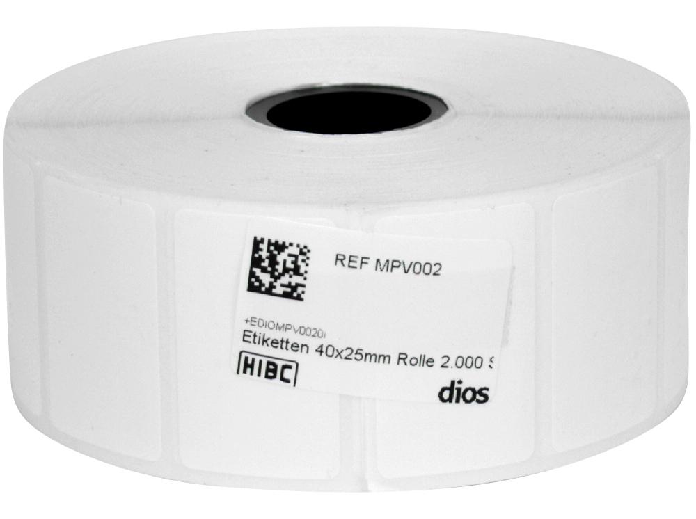 Étiquettes adhésives 40x25mm Dios 2000p.