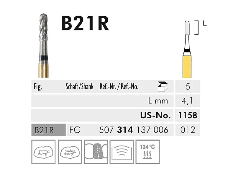 B 21 R FG 012 Black Cobra fraise en carbure de tungstène