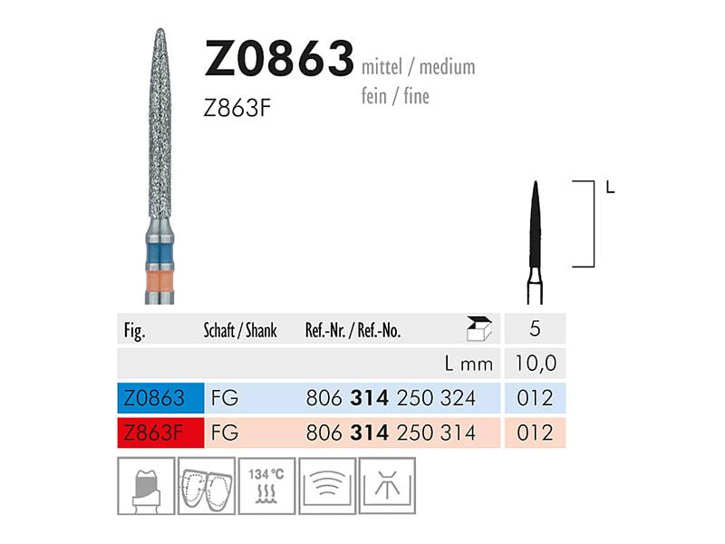 Z 0863 instrument diamanté pour zirconium