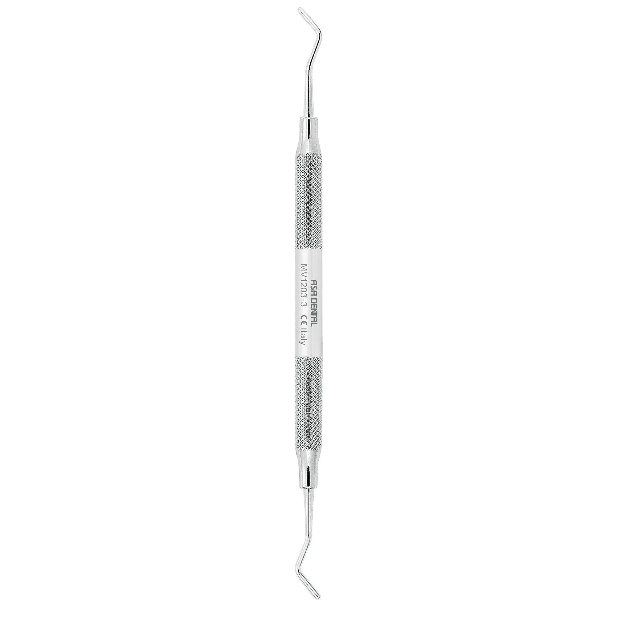 Fouloir à amalgame Asa Dental MV #3 non strié (1,8 mm - 2 mm)